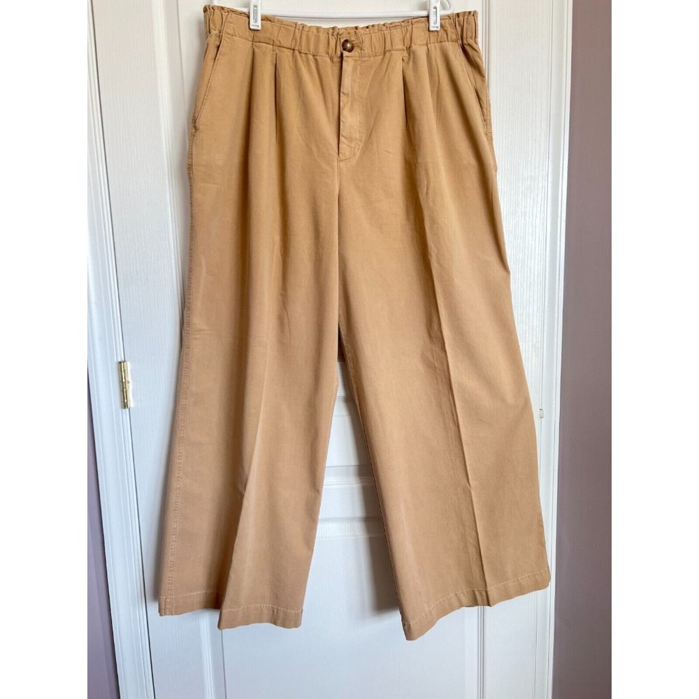 EXCLUSIVE! LOFT Women's XL Wide Leg Chino Wide Leg Knit Elastic Waist Pant